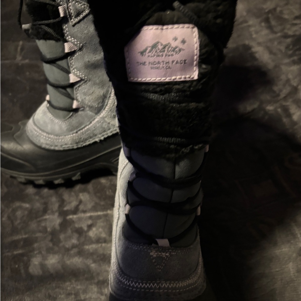 The North Face Kids Gray and Black Snow Boots